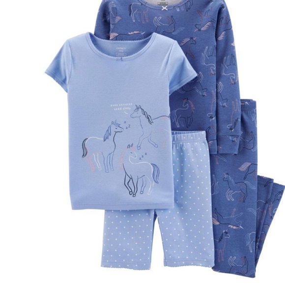 Carter's Pajamas Nwt 2 Horses Unicorn Pajamas Spring Easter Carters